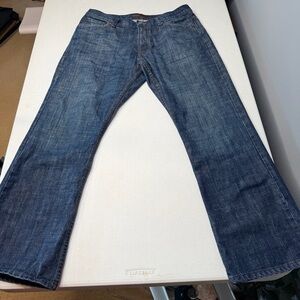 Perry Ellis Premium Denim Button Fly Jeans Mens 33x30 Blue Indigo Straight